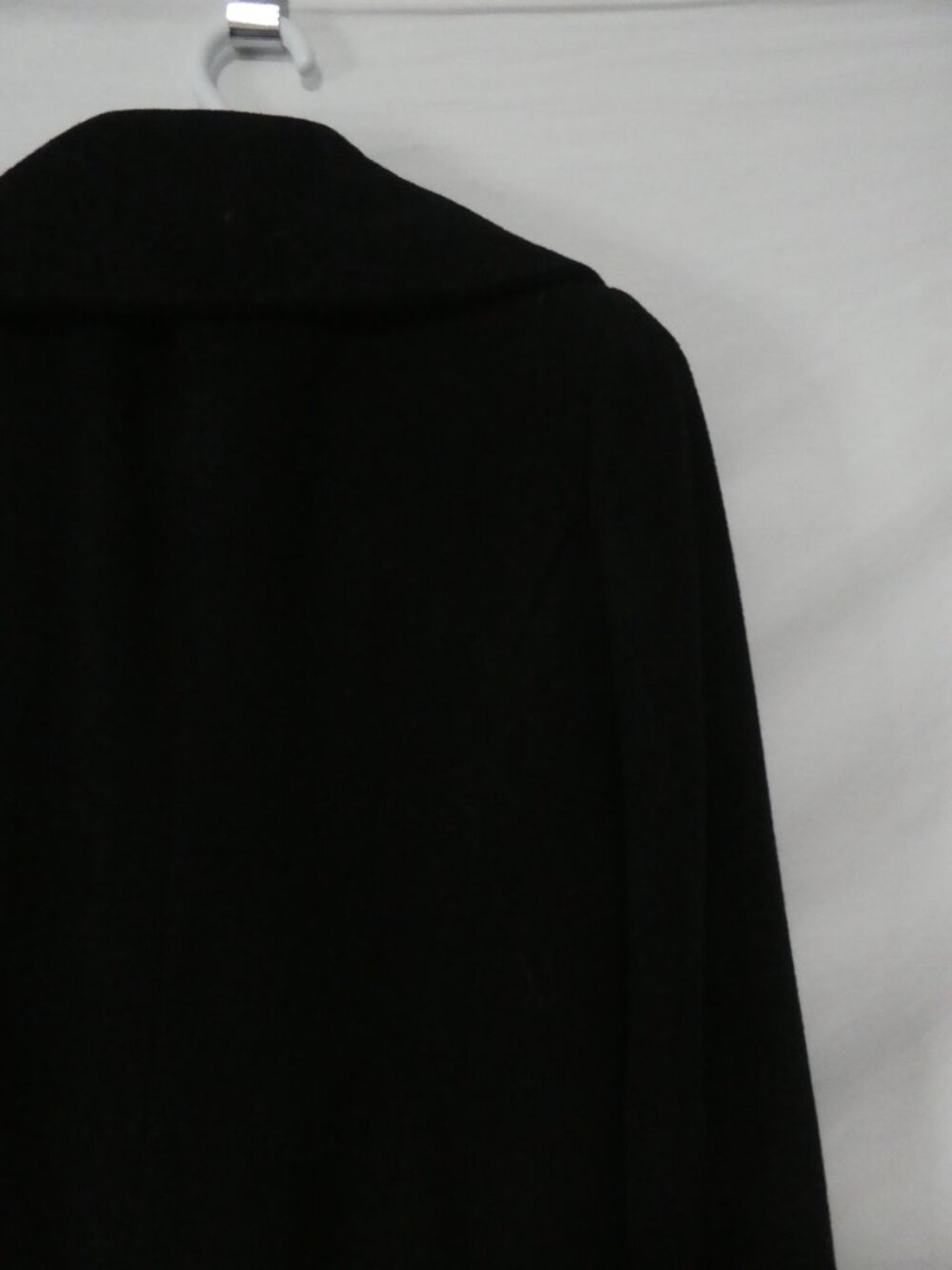IKE BEHAR Black Wool Blend Shawl Portrait Collar Winter Overcoat Size 6 - Picture 12 of 16